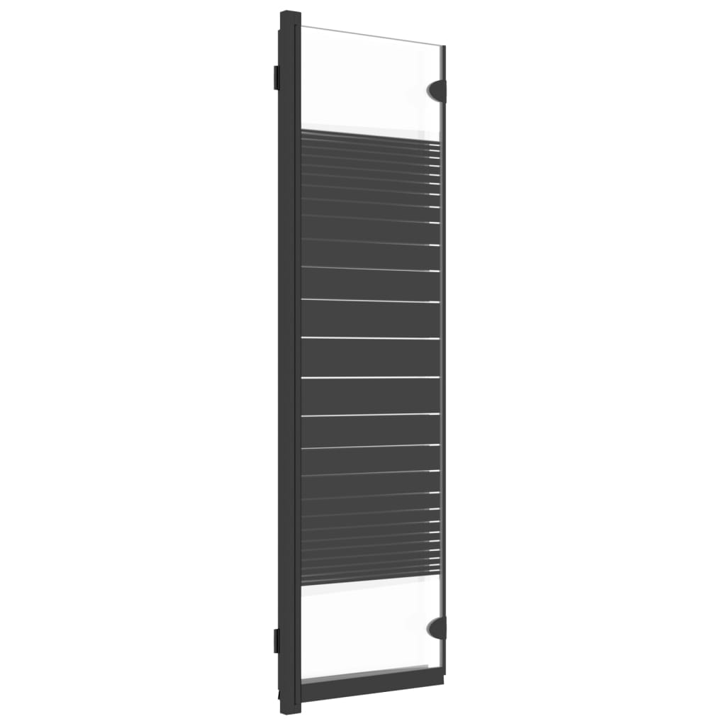 Douchewand inklapbaar 3 panelen 130x130 cm ESG zwart