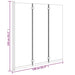 Douchewand inklapbaar 3 panelen 130x130 cm ESG zwart