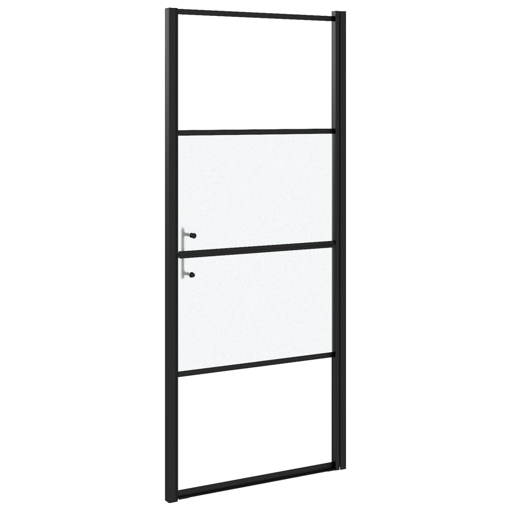 Douchedeur halfmat 81x195 cm gehard glas zwart