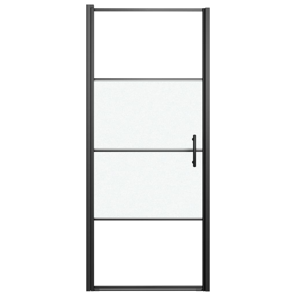 Douchedeur halfmat 91x195 cm gehard glas zwart