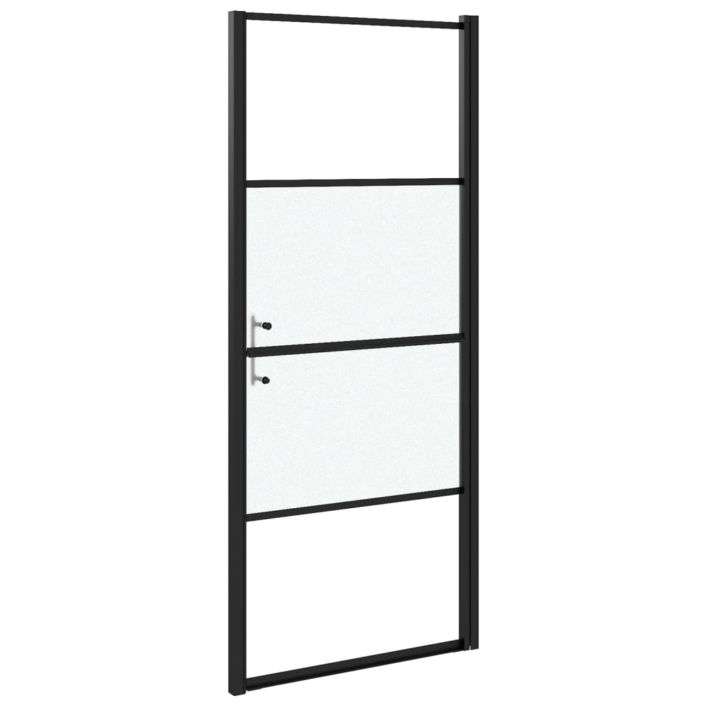 Douchedeur halfmat 91x195 cm gehard glas zwart