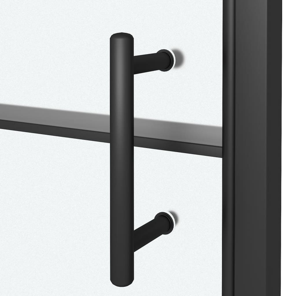 Douchedeur halfmat 91x195 cm gehard glas zwart