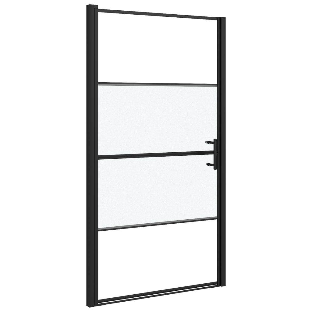 Douchedeur halfmat 100x178 cm gehard glas zwart