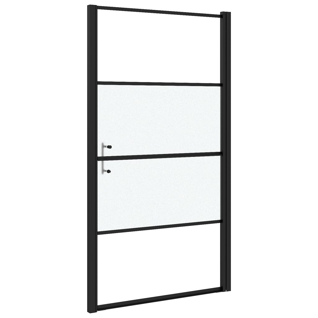 Douchedeur halfmat 100x178 cm gehard glas zwart