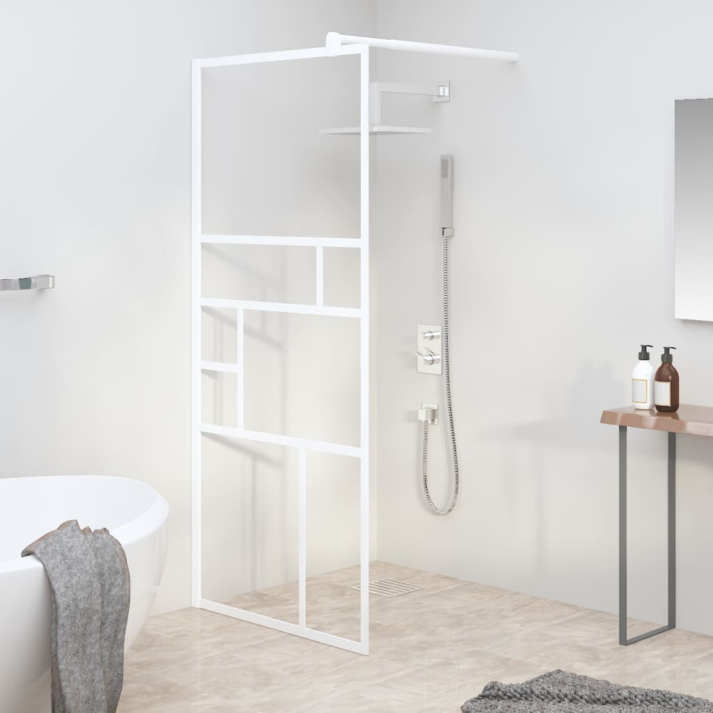 Inloopdouchewand 80x195 cm ESG-glas wit