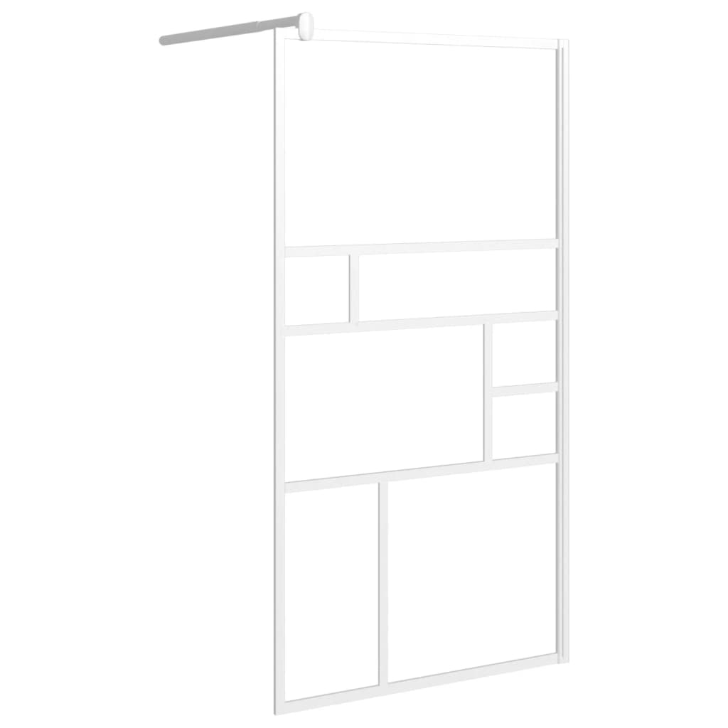 Inloopdouchewand 100x195 cm ESG-glas wit