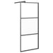 Inloopdouchewand 80x195 cm halfmat ESG-glas zwart