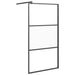 Inloopdouchewand 100x195 cm halfmat ESG-glas zwart