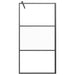 Inloopdouchewand 100x195 cm halfmat ESG-glas zwart