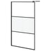 Inloopdouchewand 115x195 cm halfmat ESG-glas zwart