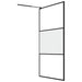 Inloopdouchewand 115x195 cm halfmat ESG-glas zwart