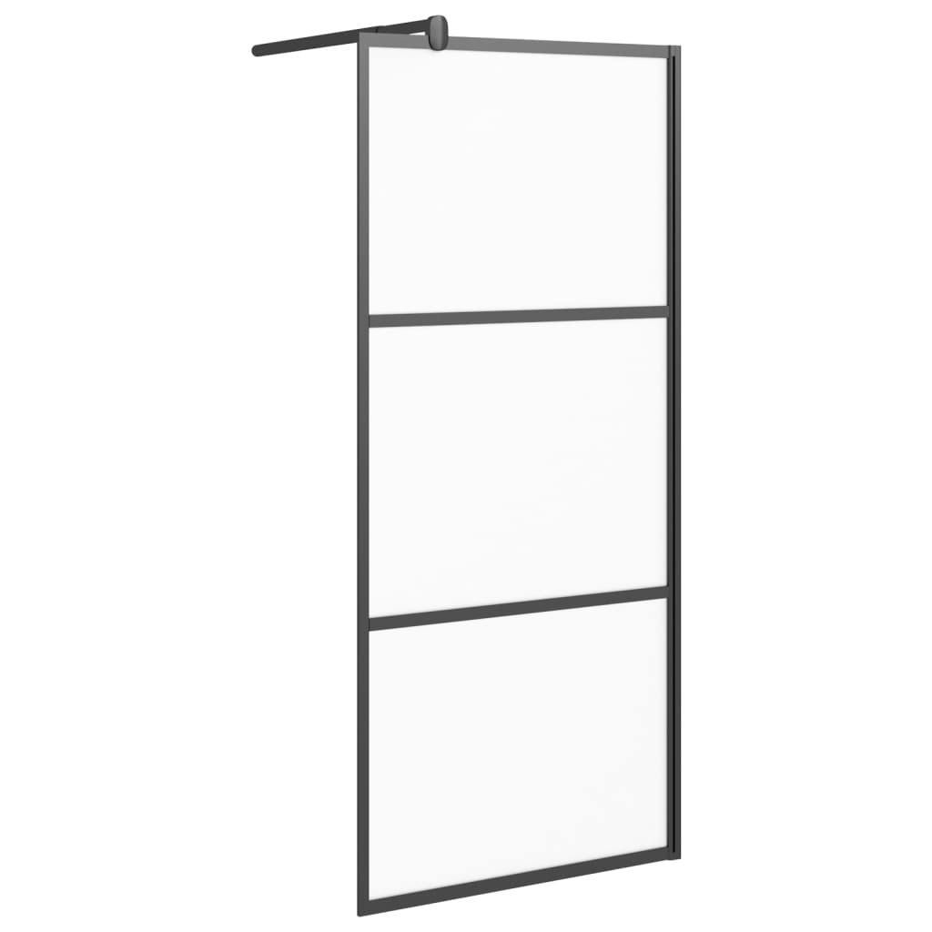 Inloopdouchewand 80x195 cm mat ESG-glas zwart