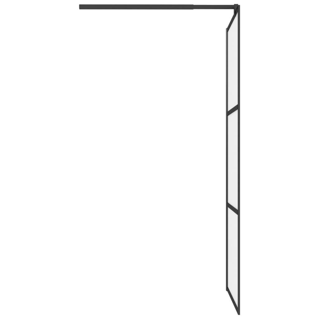 Inloopdouchewand 80x195 cm mat ESG-glas zwart
