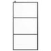 Inloopdouchewand 100x195 cm mat ESG-glas zwart