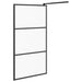 Inloopdouchewand 100x195 cm mat ESG-glas zwart