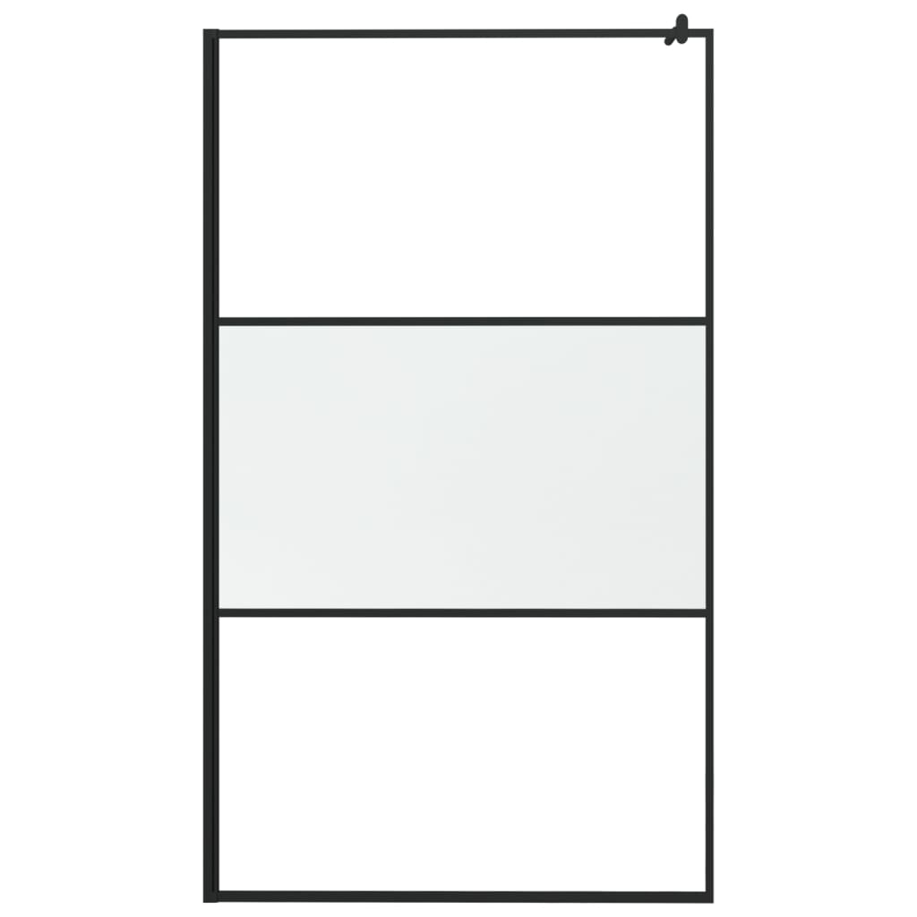 Inloopdouchewand 115x195 cm mat ESG-glas zwart