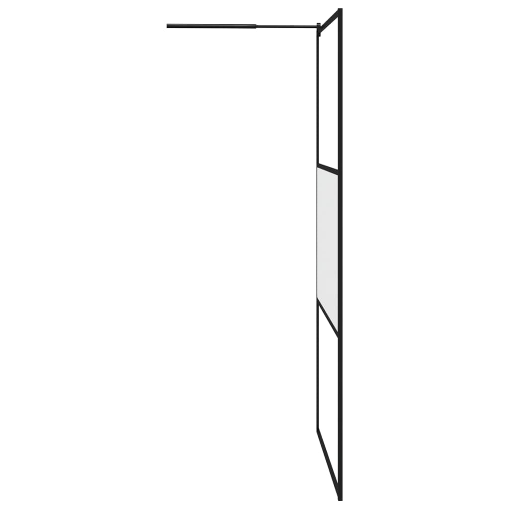 Inloopdouchewand 115x195 cm mat ESG-glas zwart
