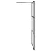Inloopdouchewand 115x195 cm mat ESG-glas zwart