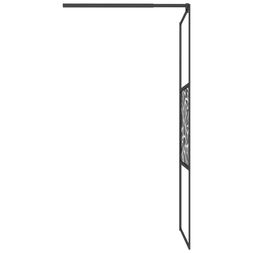 Inloopdouchewand met stenenmotief 80x195 cm ESG-glas zwart