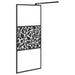 Inloopdouchewand met stenenmotief 90x195 cm ESG-glas zwart