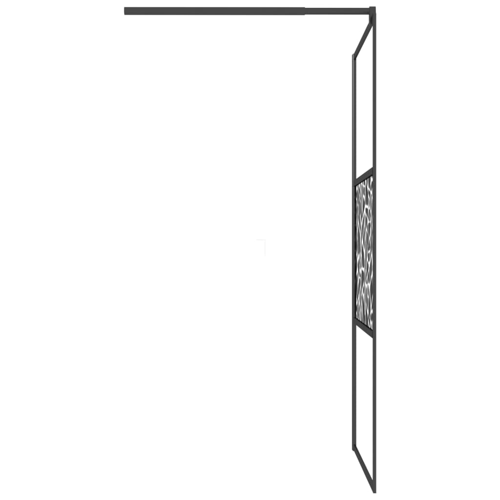 Inloopdouchewand met stenenmotief 100x195 cm ESG-glas zwart