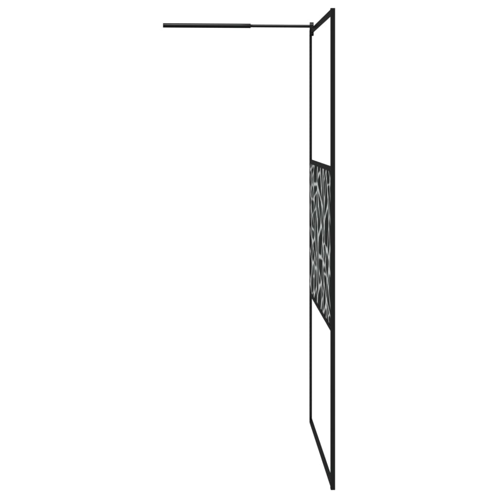 Inloopdouchewand met stenenmotief 115x195 cm ESG-glas zwart