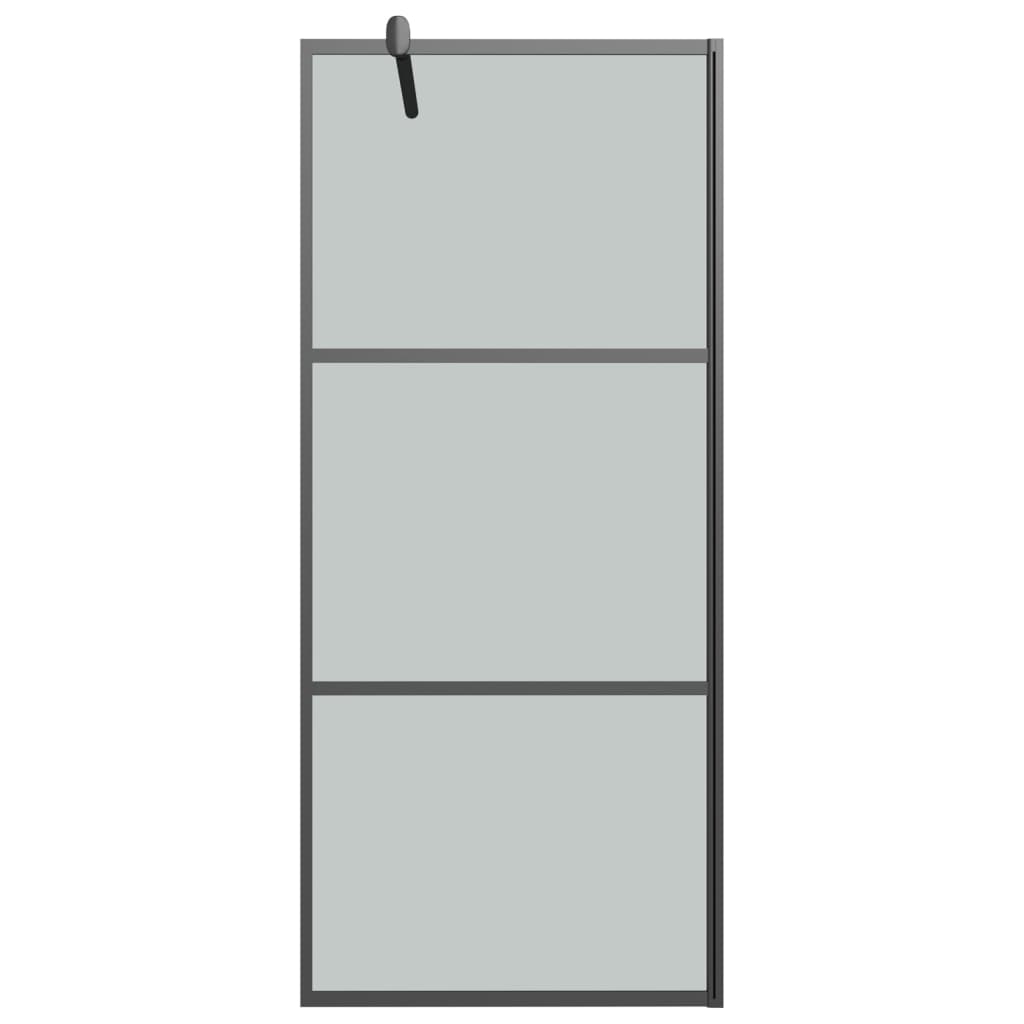Inloopdouchewand 90x195 cm donker ESG-glas zwart