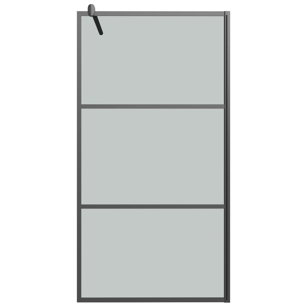 Inloopdouchewand 100x195 cm donker ESG-glas zwart
