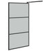 Inloopdouchewand 100x195 cm donker ESG-glas zwart