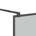 Inloopdouchewand 100x195 cm donker ESG-glas zwart
