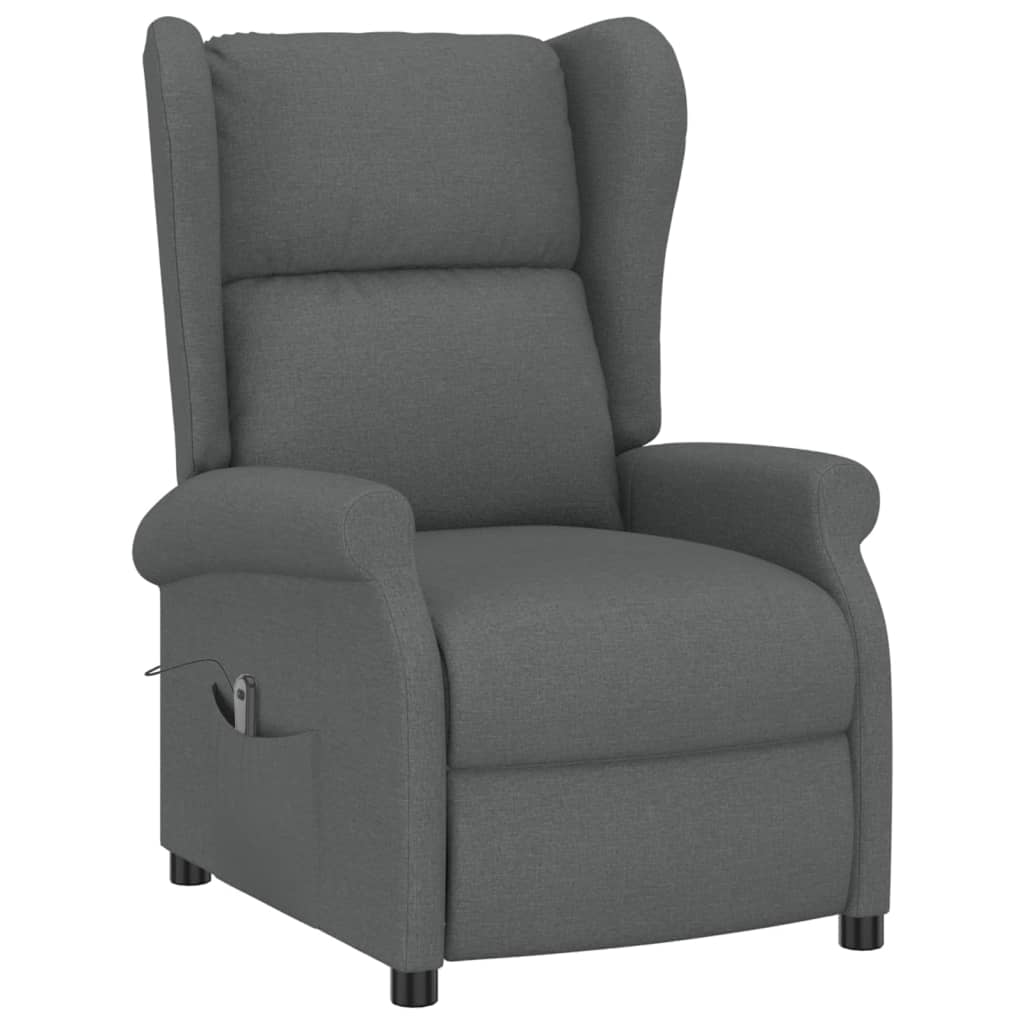 Fauteuil verstelbaar elektrisch stof grijs