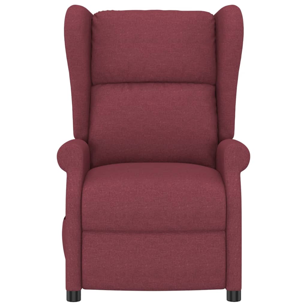 Fauteuil elektrisch verstelbaar stof wijnrood