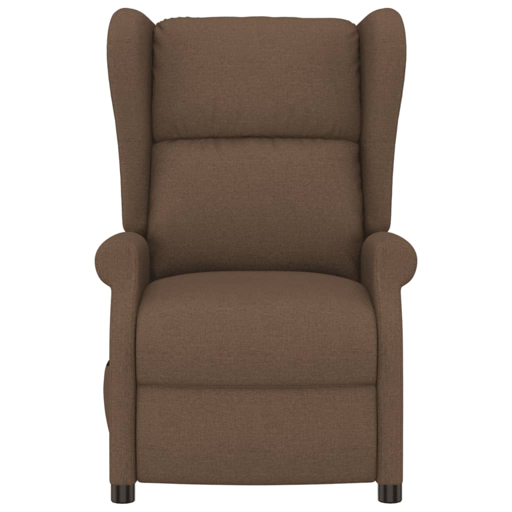 Fauteuil verstelbaar elektrisch stof bruin