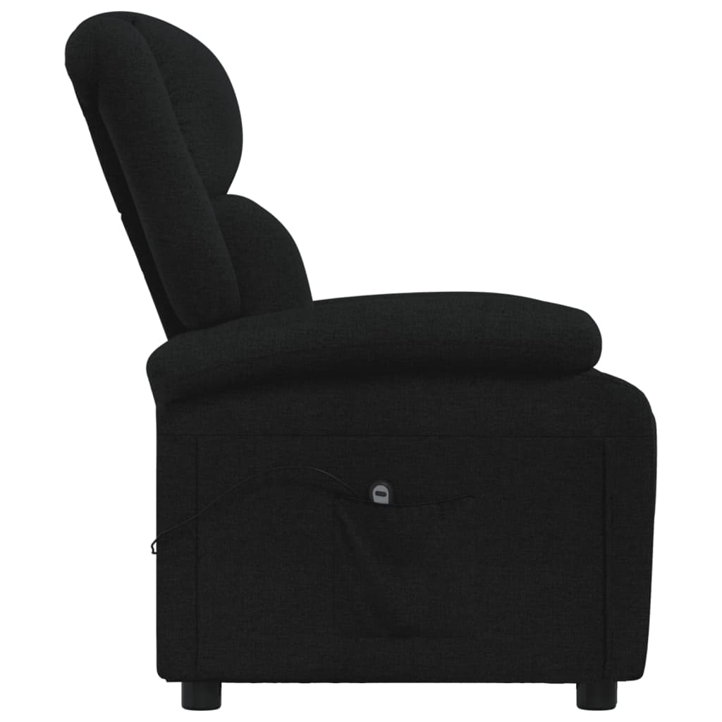 Fauteuil verstelbaar elektrisch stof zwart