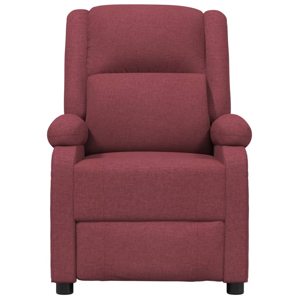 Fauteuil verstelbaar elektrisch stof wijnrood