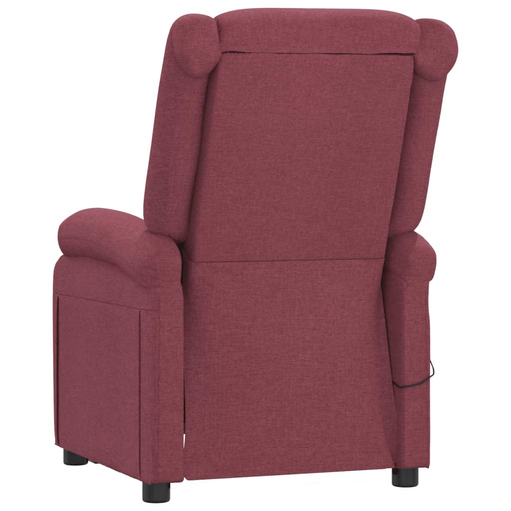 Fauteuil verstelbaar elektrisch stof wijnrood