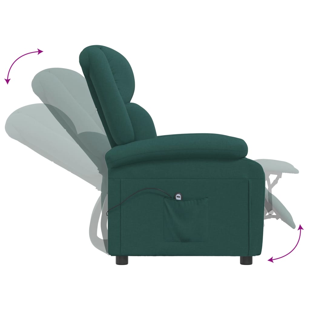 Fauteuil verstelbaar elektrisch stof donkergroen