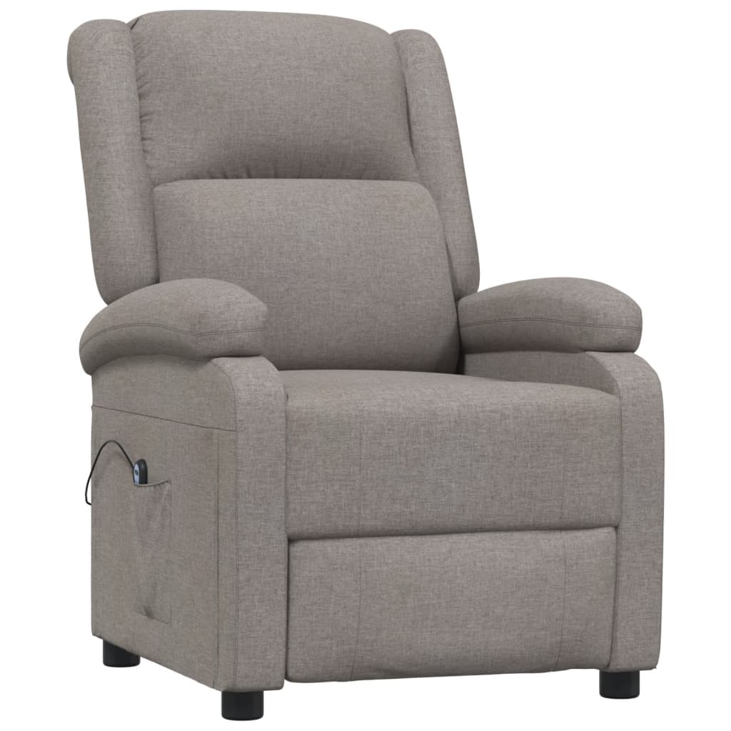 Fauteuil verstelbaar elektrisch stof taupe