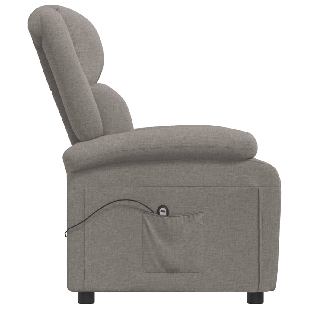 Fauteuil verstelbaar elektrisch stof taupe