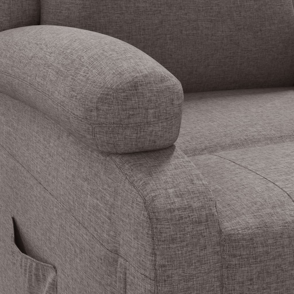Fauteuil verstelbaar elektrisch stof taupe