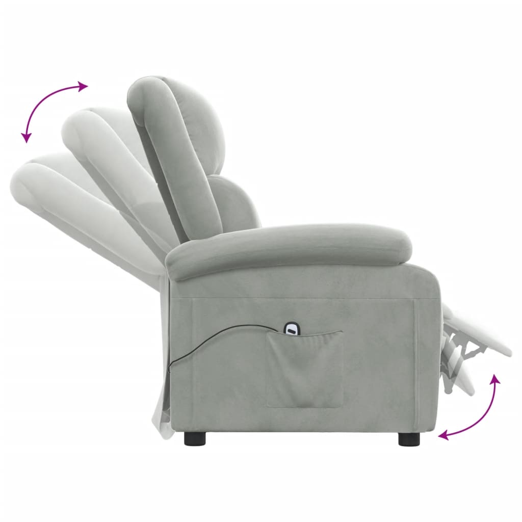 Fauteuil elektrisch verstelbaar stof lichtgrijs