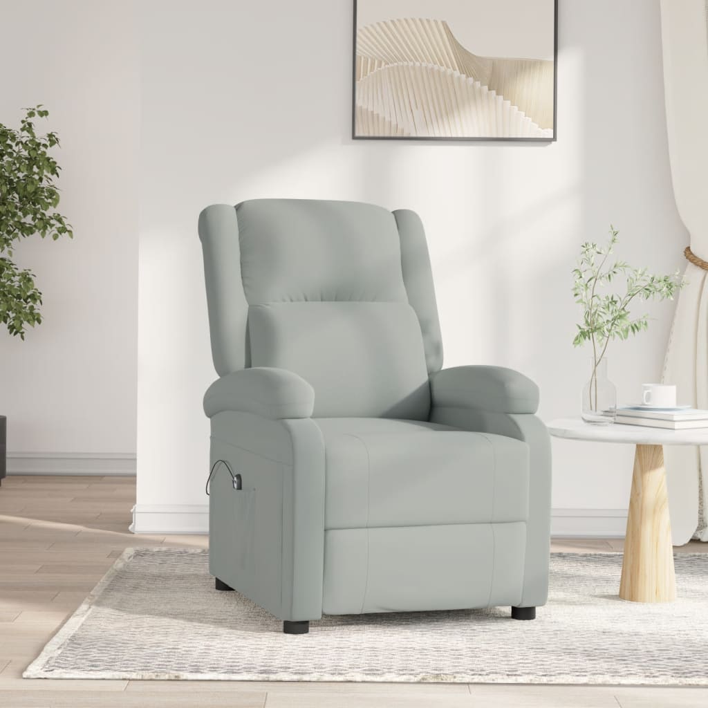 Fauteuil elektrisch verstelbaar stof lichtgrijs