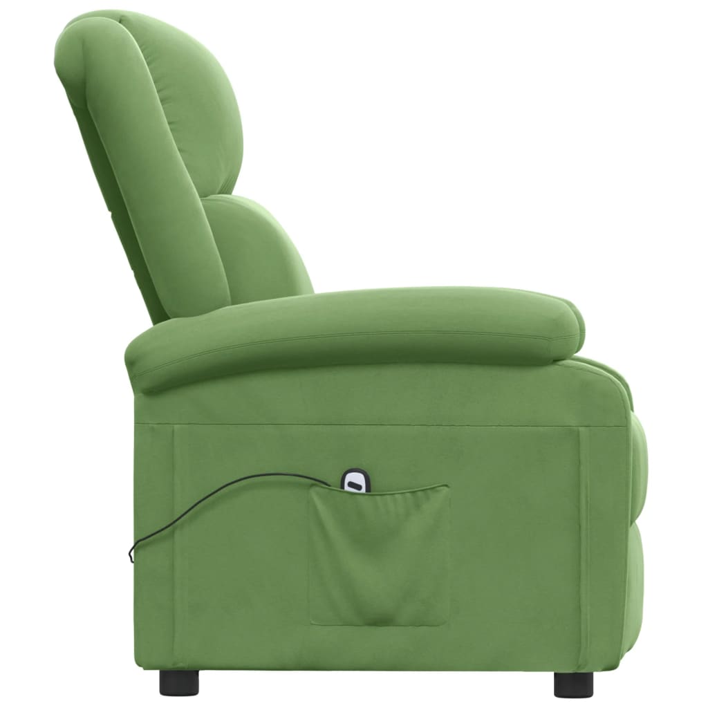 Fauteuil elektrisch verstelbaar fluweel lichtgroen