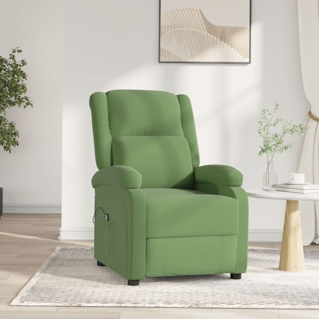 Fauteuil elektrisch verstelbaar fluweel lichtgroen