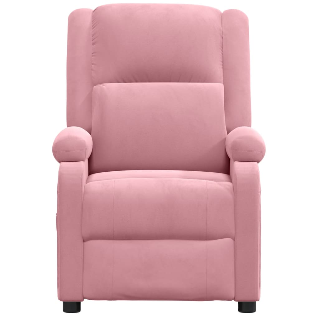 Fauteuil elektrisch fluweel roze