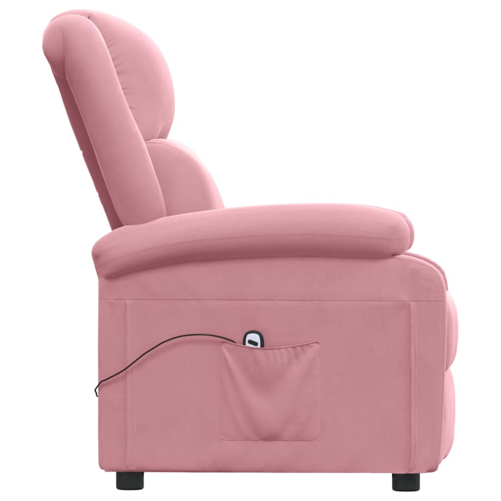 Fauteuil elektrisch fluweel roze