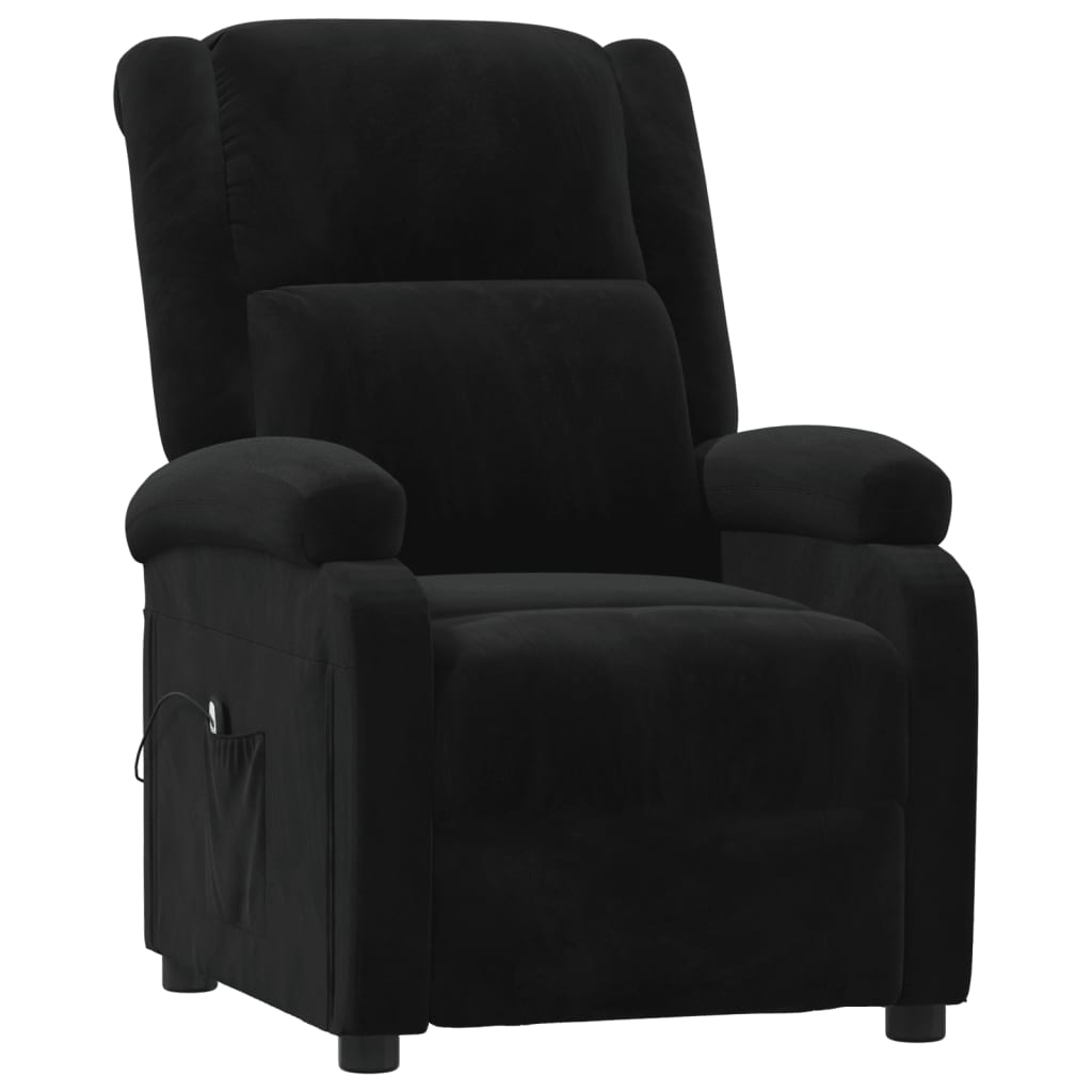 Fauteuil verstelbaar elektrisch stof zwart