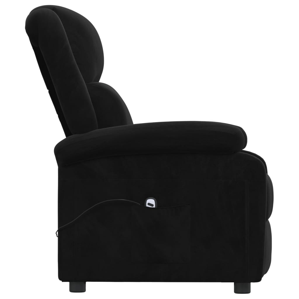 Fauteuil verstelbaar elektrisch stof zwart