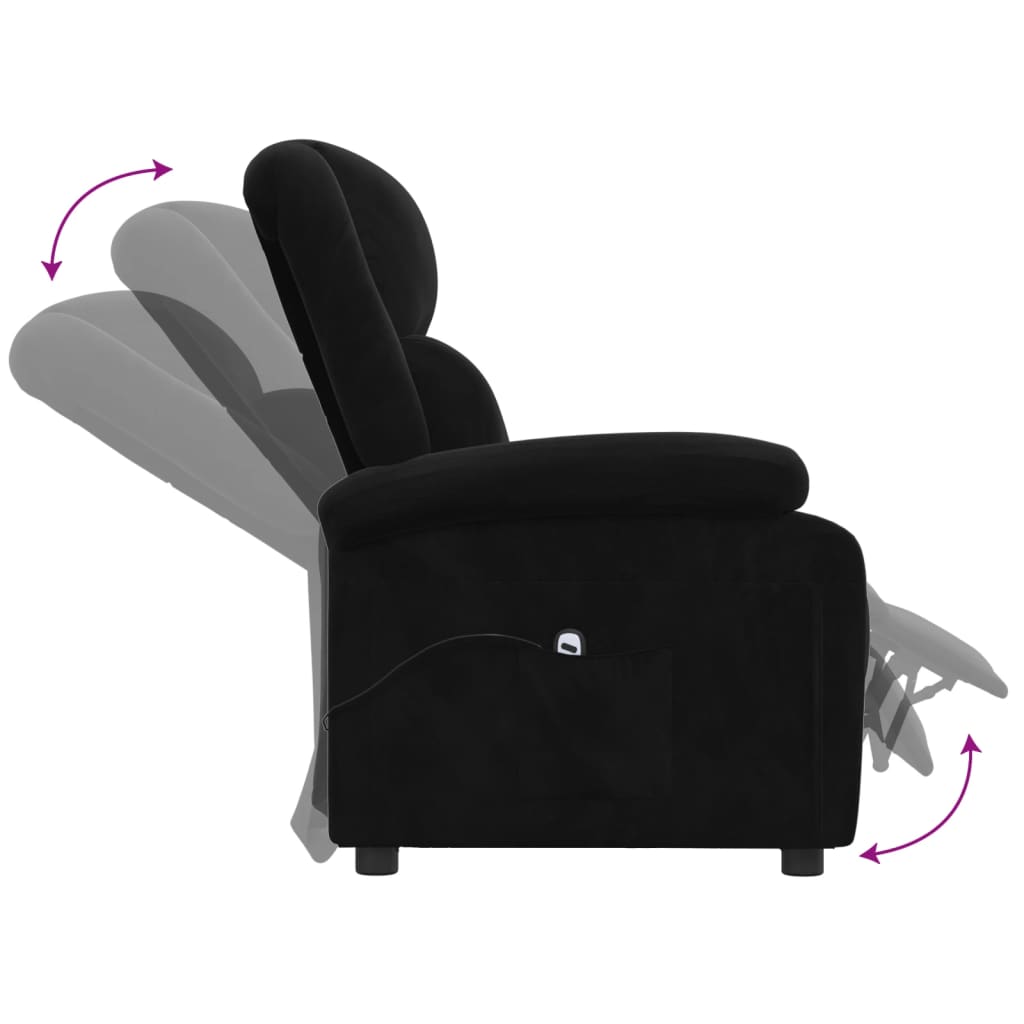 Fauteuil verstelbaar elektrisch stof zwart