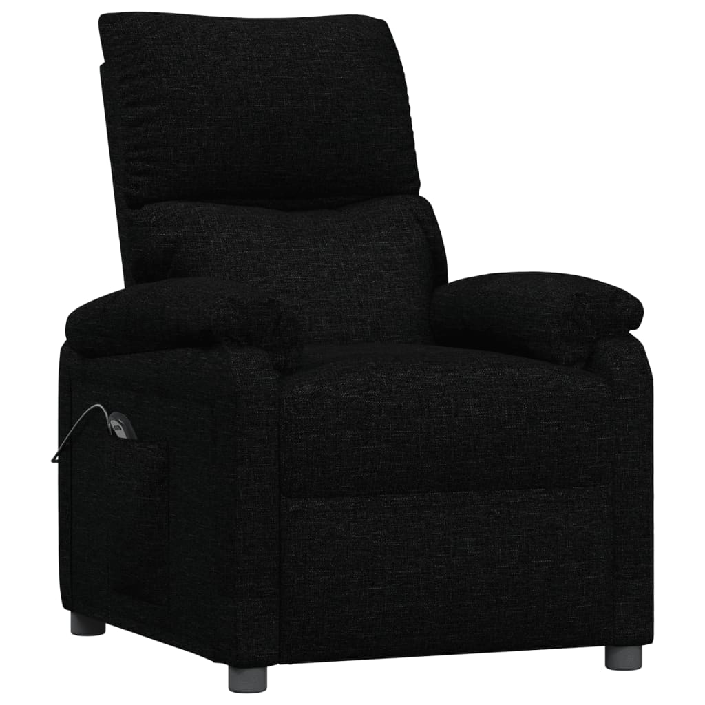 Fauteuil verstelbaar elektrisch stof zwart